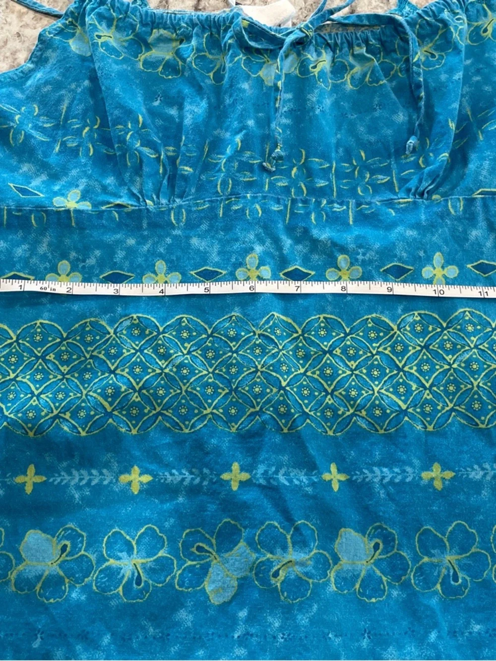 Y2K Blue Printed Spaghetti Strap Sundress Kids size large